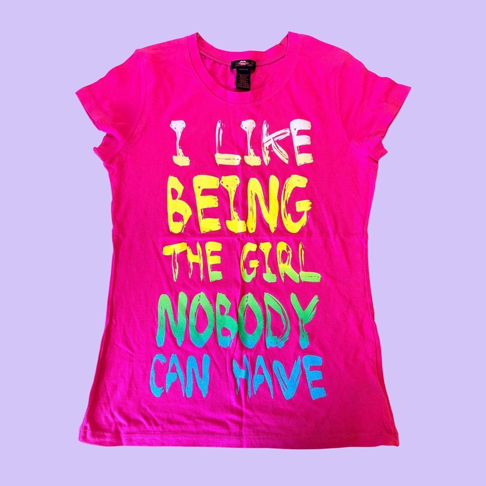 Y2K Ultra Flirt Graphic Tee I Like Being The Girl Nobody Can Have Scene #18